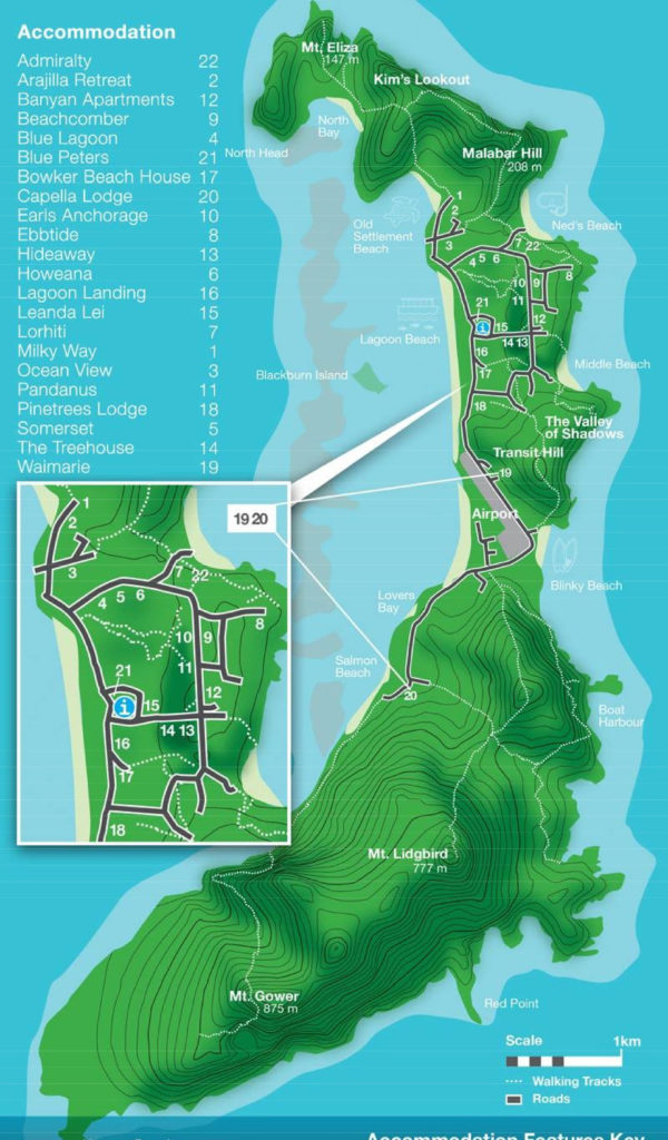 lord howe island map 1 - Eastern Tour Services